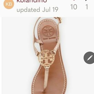 Authentic Tory Burch Gunmetal Violet Thong Sandals